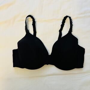 Natori Black Bra 38D Women’s Full Coverage Underwire T-Shirt Everyday Smooth